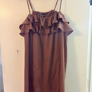 Old Navy Brown Ruffle Mini Dress